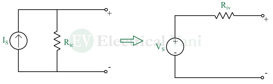 current to voltage source transformation
