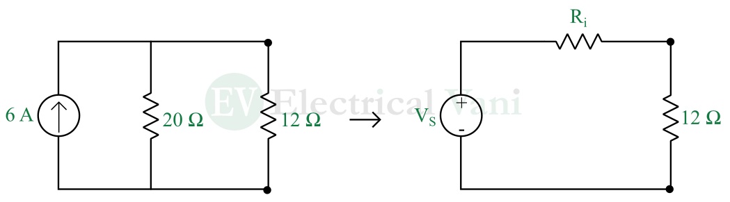 example solution - current to voltage source conversion
