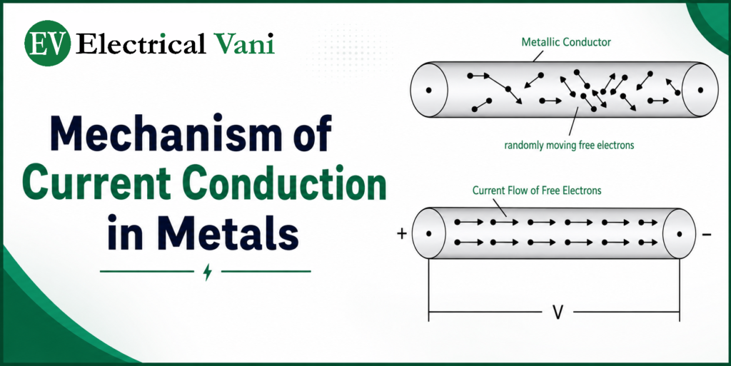 mechanism of current flow in a conductor