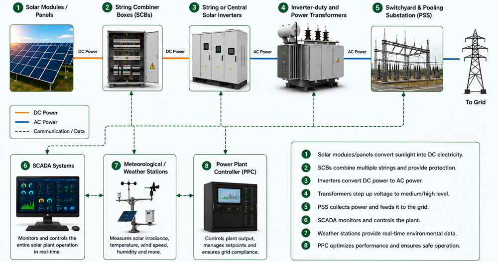 utility scale solar power plant layout